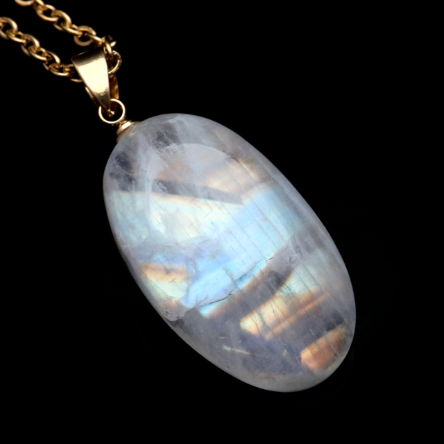 ムーンストーン ネックレス 6月 誕生石 天然石 レインボー ムーンストーン ペンダント 長石 moonstone 1点物