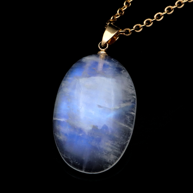 ムーンストーン ネックレス 6月 誕生石 天然石 レインボー ムーンストーン ペンダント 長石 moonstone 1点物