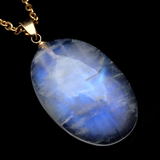 ムーンストーン ネックレス 6月 誕生石 天然石 レインボー ムーンストーン ペンダント 長石 moonstone 1点物