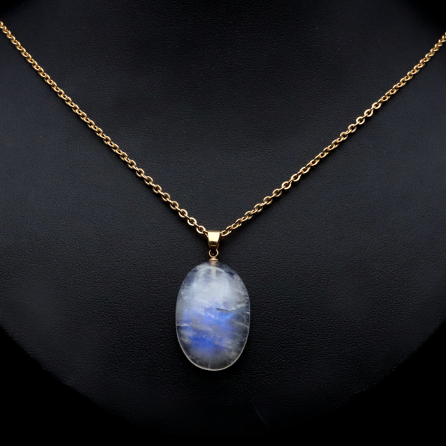 ムーンストーン ネックレス 6月 誕生石 天然石 レインボー ムーンストーン ペンダント 長石 moonstone 1点物