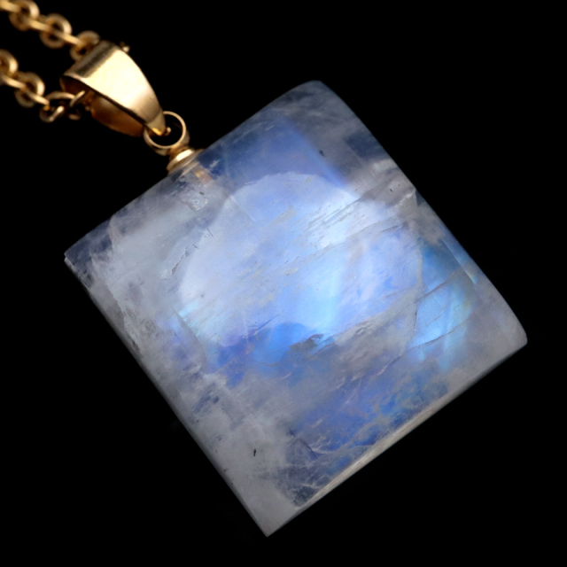 ムーンストーン ネックレス 6月 誕生石 天然石 レインボー ムーンストーン ペンダント 長石 moonstone 1点物