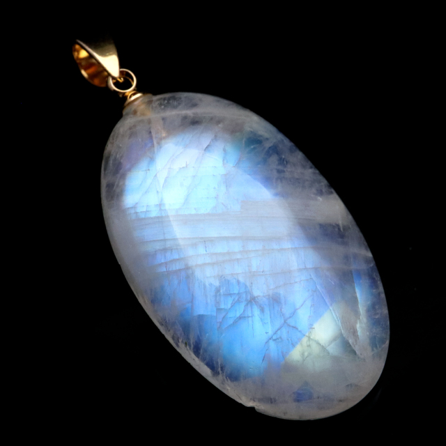 ムーンストーン ネックレス 6月 誕生石 天然石 レインボー ムーンストーン ペンダント 長石 moonstone 1点物
