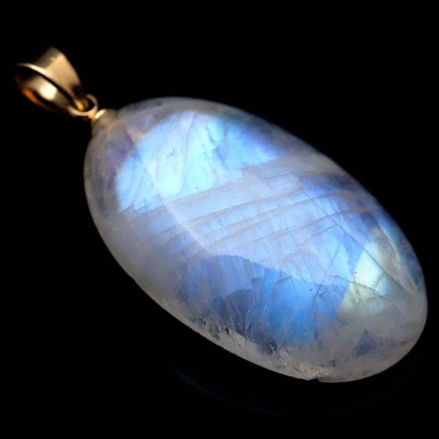 ムーンストーン ネックレス 6月 誕生石 天然石 レインボー ムーンストーン ペンダント 長石 moonstone 1点物