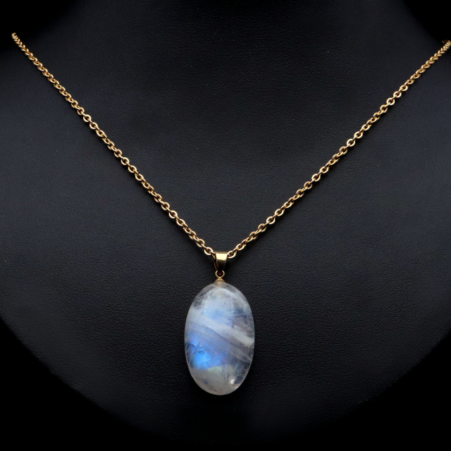 ムーンストーン ネックレス 6月 誕生石 天然石 レインボー ムーンストーン ペンダント 長石 moonstone 1点物