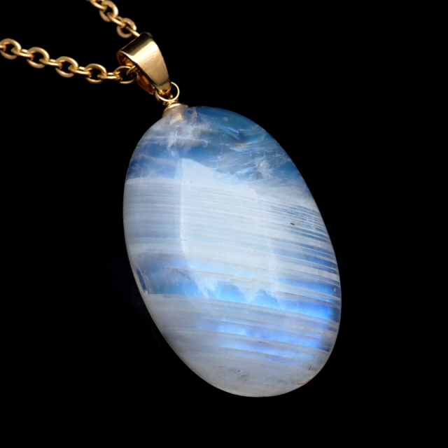 ムーンストーン ネックレス 6月 誕生石 天然石 レインボー ムーンストーン ペンダント 長石 moonstone 1点物