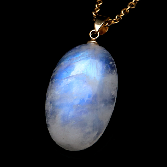 ムーンストーン ネックレス 6月 誕生石 天然石 レインボー ムーンストーン ペンダント 長石 moonstone 1点物