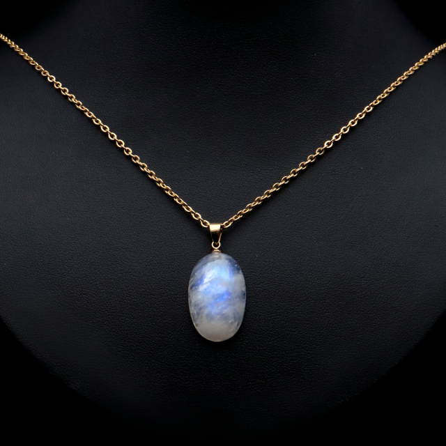 ムーンストーン ネックレス 6月 誕生石 天然石 レインボー ムーンストーン ペンダント 長石 moonstone 1点物