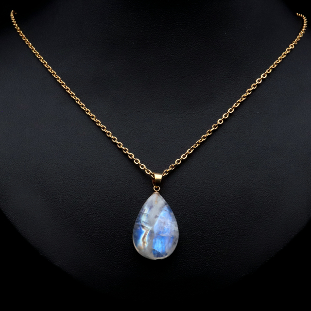 ムーンストーン ネックレス 6月 誕生石 天然石 レインボー ムーンストーン ペンダント 長石 moonstone 1点物