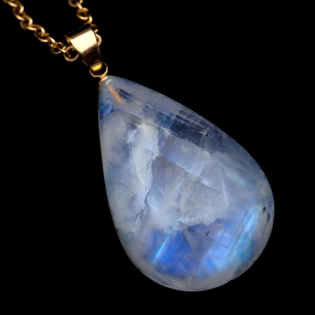 ムーンストーン ネックレス 6月 誕生石 天然石 レインボー ムーンストーン ペンダント 長石 moonstone 1点物