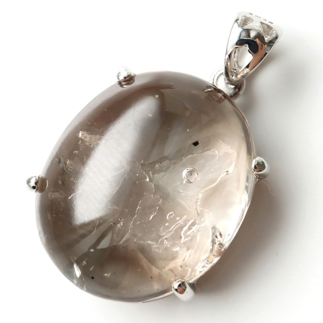 天然石 水入り水晶 ペンダントトップ 指紋入り 大きな気泡⭐️1872