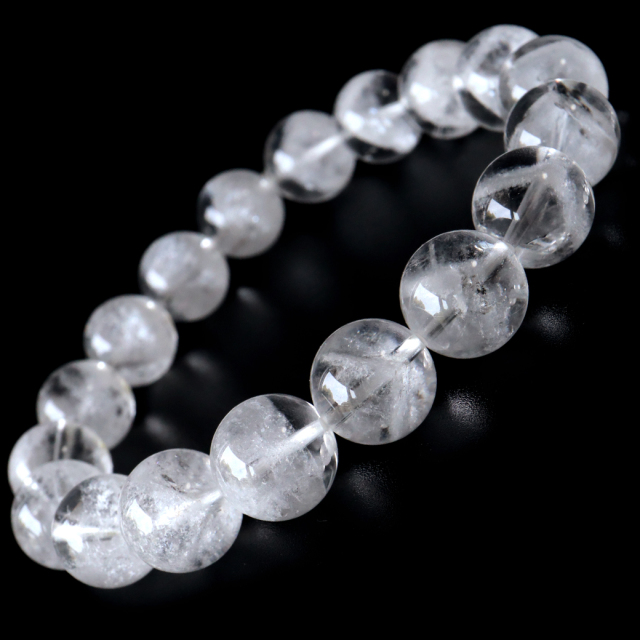 ホワイト ファントムクォーツ ブレスレット 11.5mm 1点物 白色幻影 水晶 ブラジル産 天然石 パワーストーン