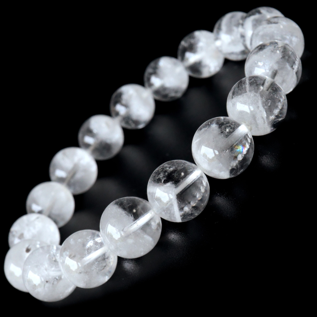 ホワイト ファントムクォーツ ブレスレット 11.5mm 1点物 白色幻影 水晶 ブラジル産 天然石 パワーストーン