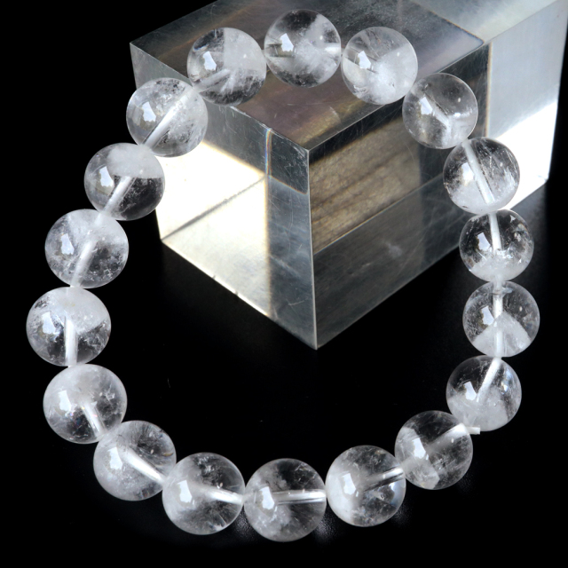 ホワイト ファントムクォーツ ブレスレット 11mm 1点物 白色幻影 水晶 ブラジル産 天然石 パワーストーン