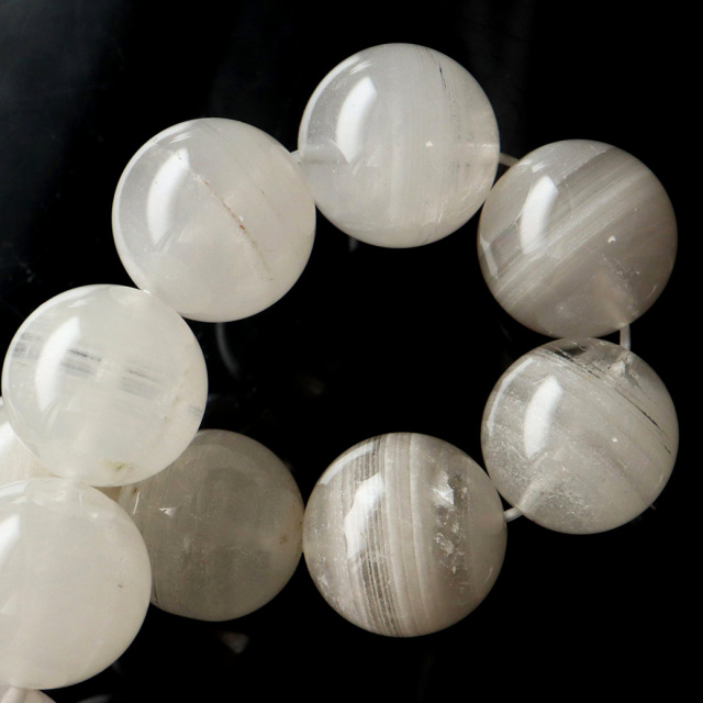 ホワイトファントム クォーツ 千層ガーデン ブレスレット 15.5mm 1点物