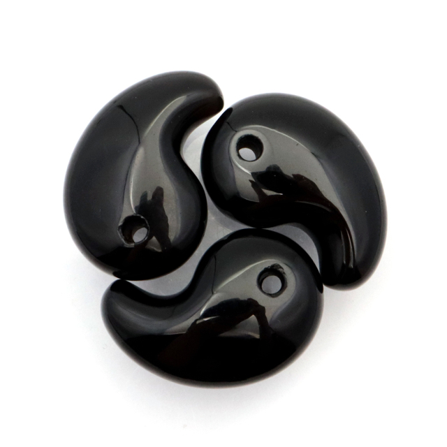 訳あり 黒水晶 本物 モリオン 勾玉 まがたま 30 x 20mm お守り モーリオン アクセサリー ネックレスづくりのパーツに 天然石