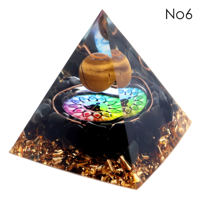 訳あり オルゴナイト ピラミッド Lサイズ アメジスト ラピスラズリ 丸玉入り チャクラ orgonite pyramid 置物 天然石 パワーストーン