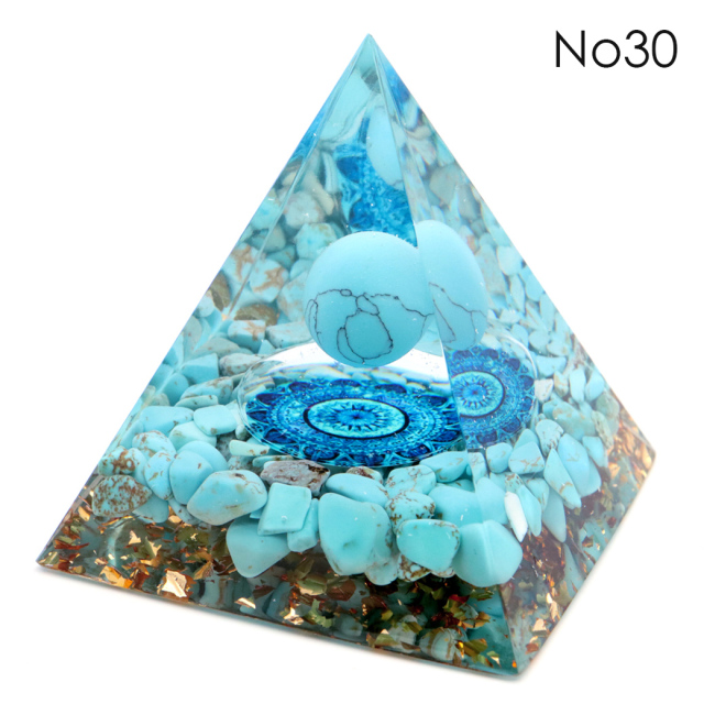 訳あり オルゴナイト ピラミッド Lサイズ アメジスト ラピスラズリ 丸玉入り チャクラ orgonite pyramid 置物 天然石 パワーストーン