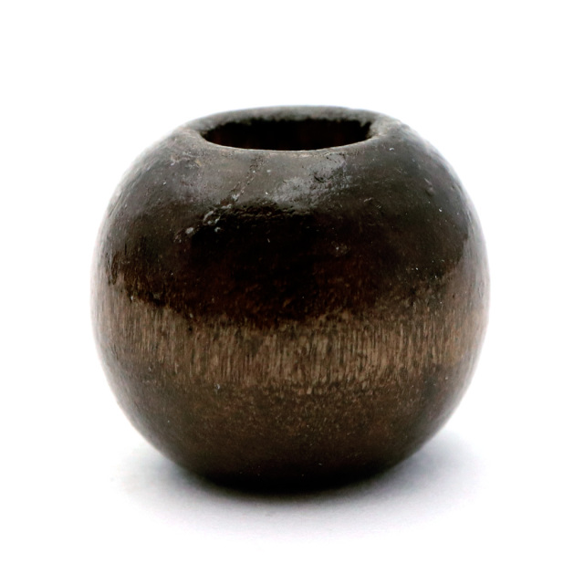 在庫限り ウッドビーズ パーツ 12mm 太穴 50個入り 木製 ブラウン 焦げ茶 大穴 アクセサリー スペーサー 丸 太い穴 ラウンド