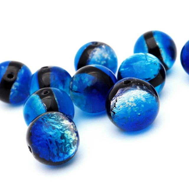 ヨナグニブルー ホタルガラス 12mm 光る 粒売り 1粒 とんぼ玉 沖縄 お土産 与那国島