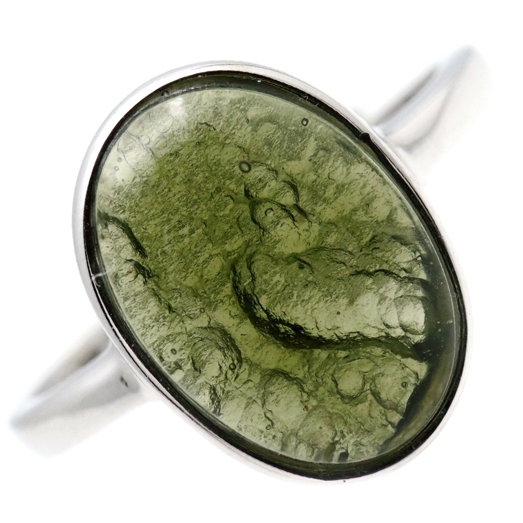 モルダバイト 指輪 リング レディース 龍紋がはっきりと見える 1点物 宇宙 ガラス パワーストーン 天然石