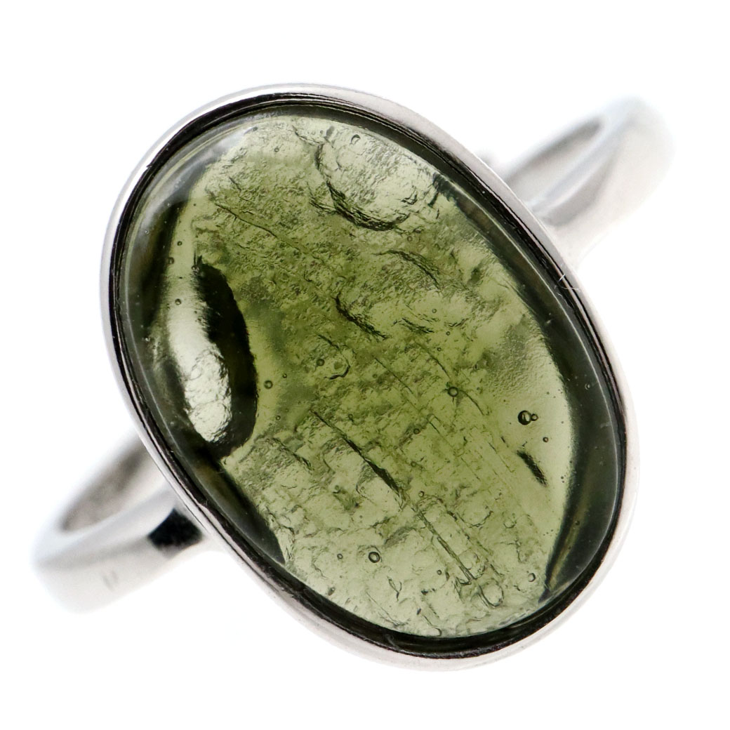 モルダバイト 指輪 リング レディース 龍紋がはっきりと見える 1点物 宇宙 ガラス パワーストーン 天然石