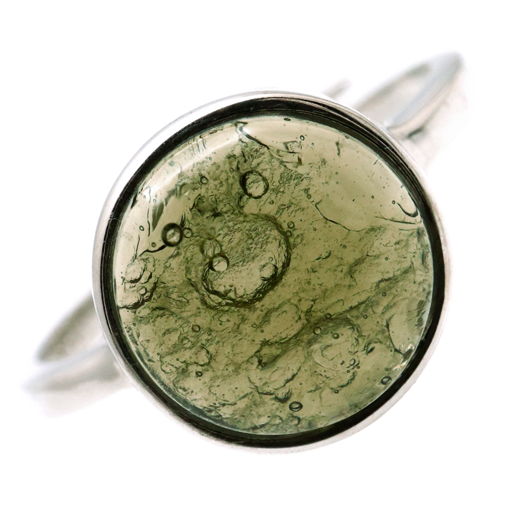 モルダバイト 指輪 リング しずく ドロップ レディース 龍紋がはっきりと見える 1点物 宇宙 ガラス パワーストーン 天然石