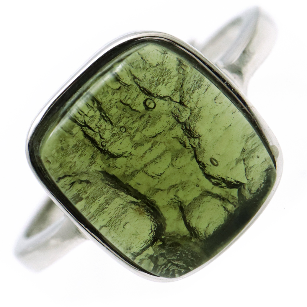 モルダバイト 指輪 リング しずく ドロップ レディース 龍紋がはっきりと見える 1点物 宇宙 ガラス パワーストーン 天然石