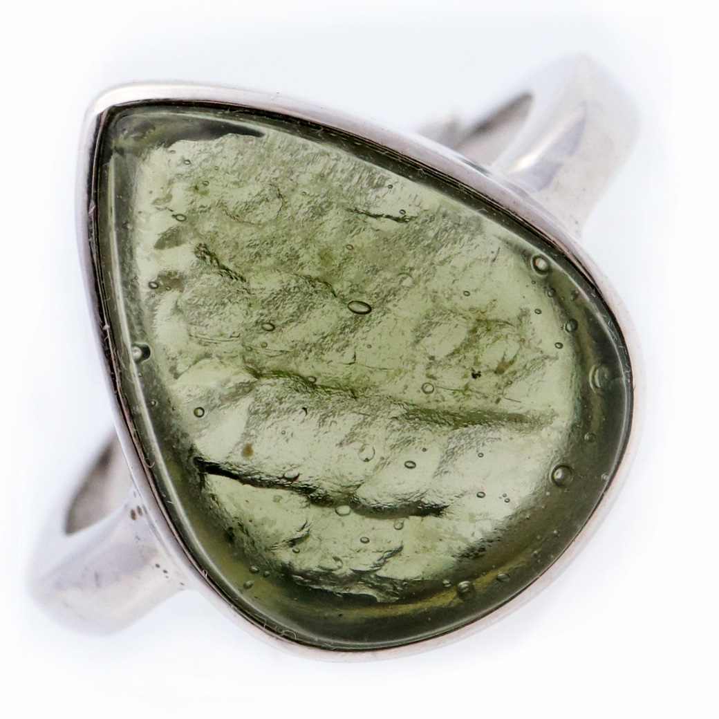 モルダバイト 指輪 リング レディース 龍紋がはっきりと見える 1点物 宇宙 ガラス パワーストーン 天然石