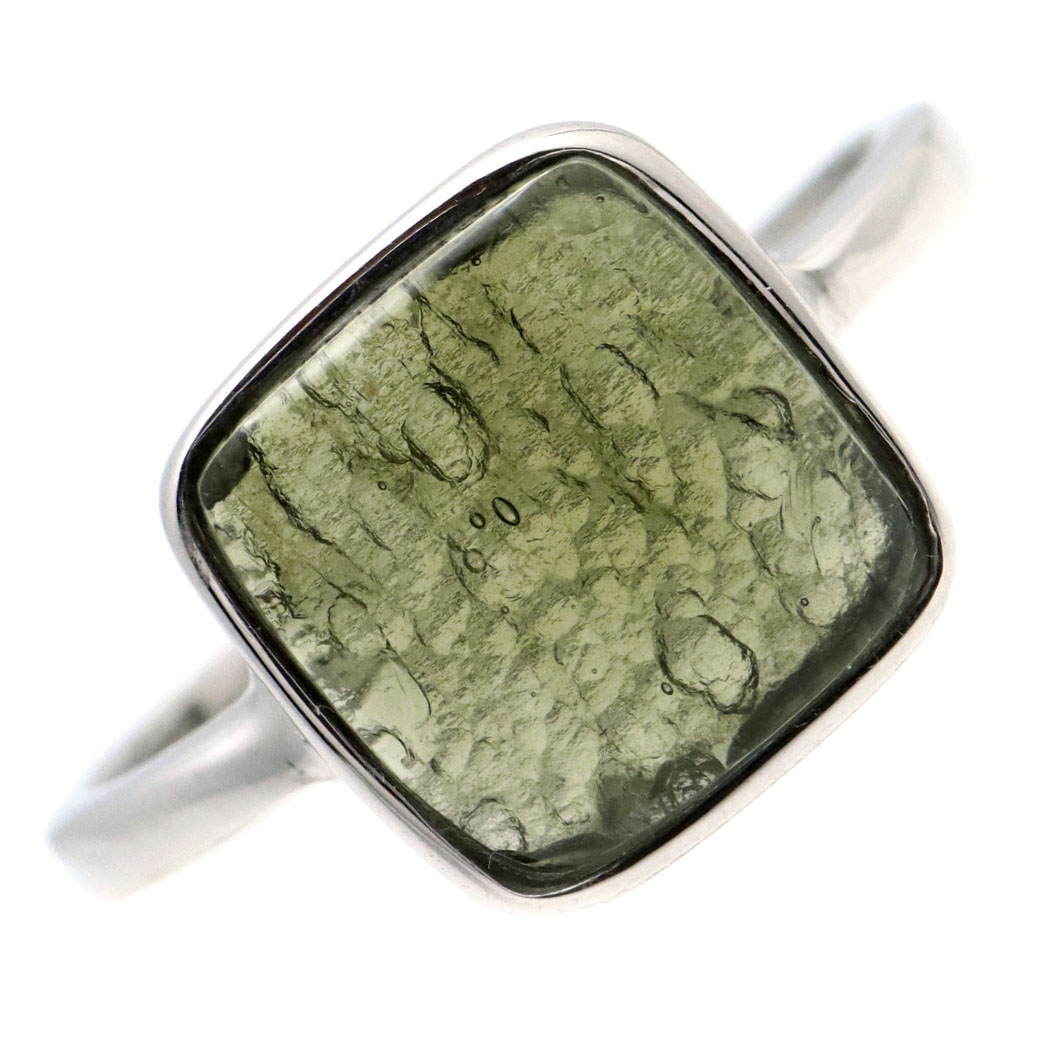 モルダバイト 指輪 リング レディース 龍紋がはっきりと見える 1点物 宇宙 ガラス パワーストーン 天然石