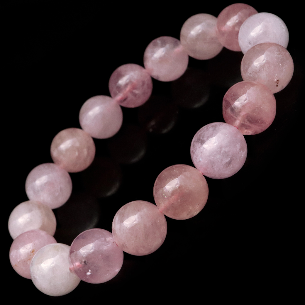 モルガナイト ブレスレット 12mm ピンク アクアマリン 3月 誕生石 天然石 1点物 パワーストーン