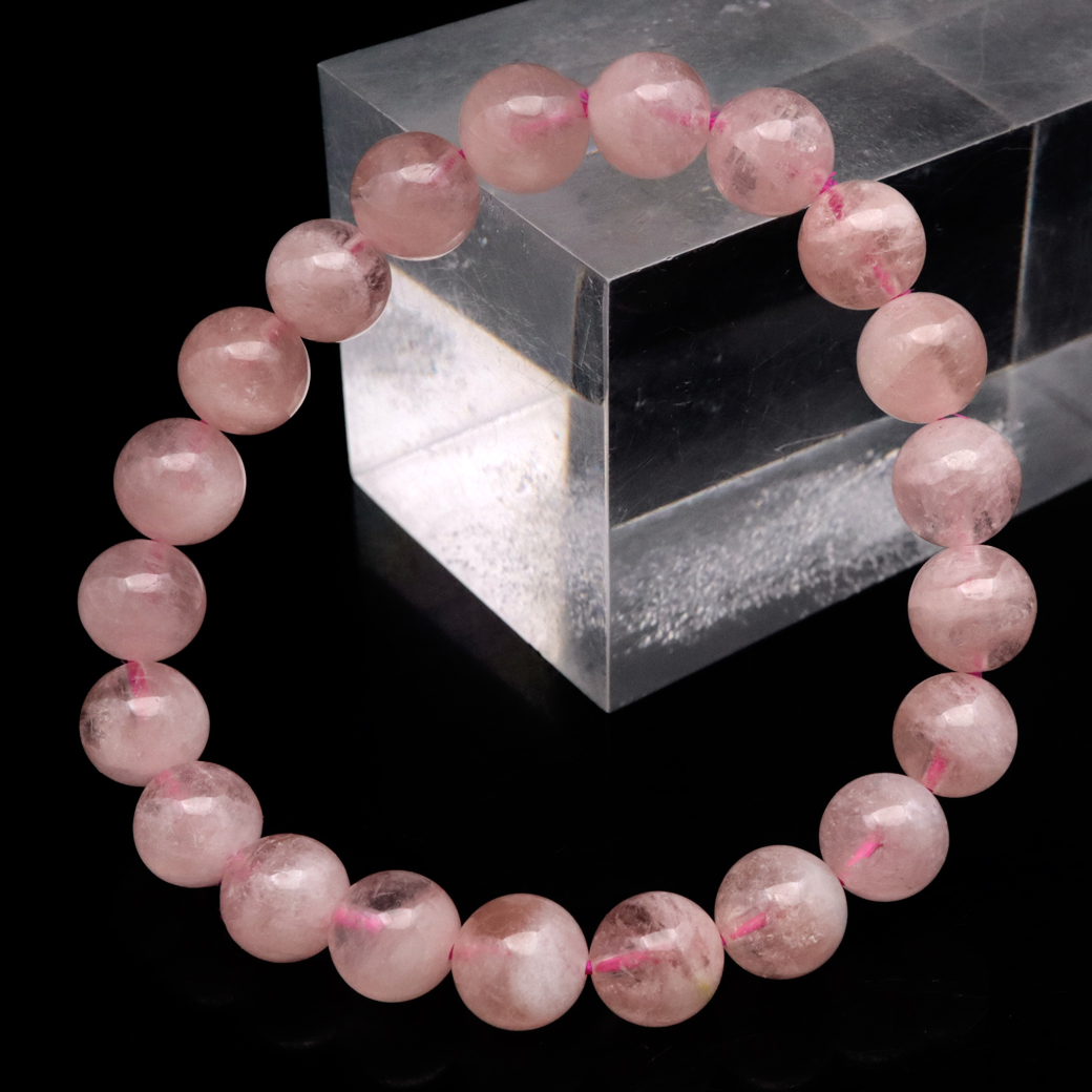 モルガナイト ブレスレット 9mm ピンク アクアマリン 3月 誕生石 天然石 1点物 パワーストーン morganite