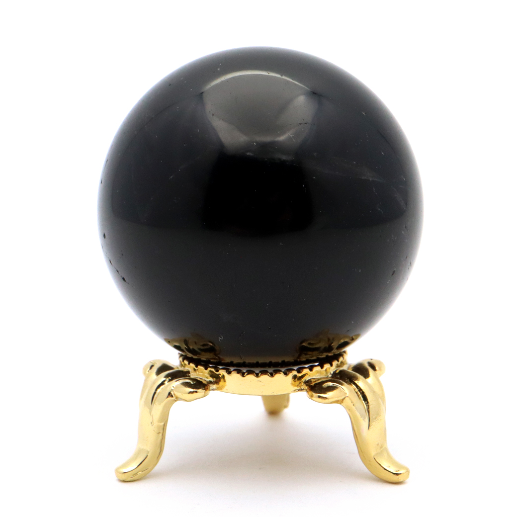 モリオン 黒水晶 丸玉 台座付き 山東省産 天然石 パワーストーン 1点もの 置き物 インテリア 置物 開運 原石 スフィア