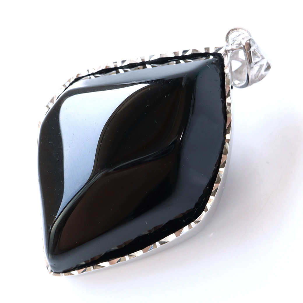 モリオン ペンダント 黒水晶 光を全く通さない高品質 Silver925 サージカルステンレス製チェーン付き