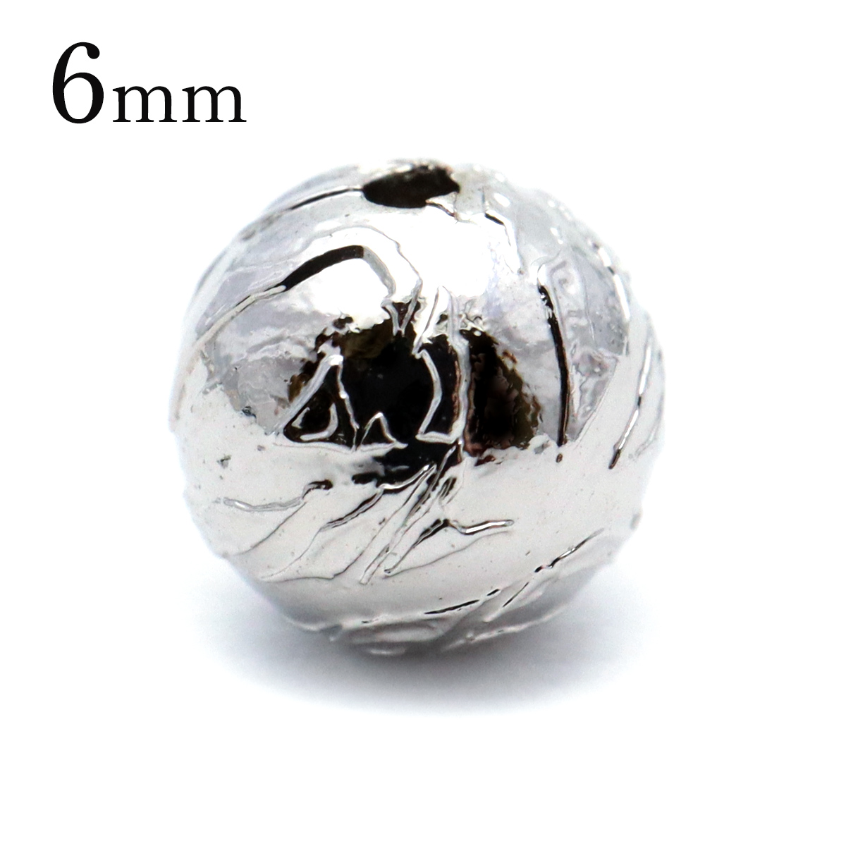ギベオン 隕石 ビーズ 粒売り 6mm 1粒売り シルバー パーツ 材料 ハンドメイド バラ売り 手芸 パワーストーン DIY 制作
