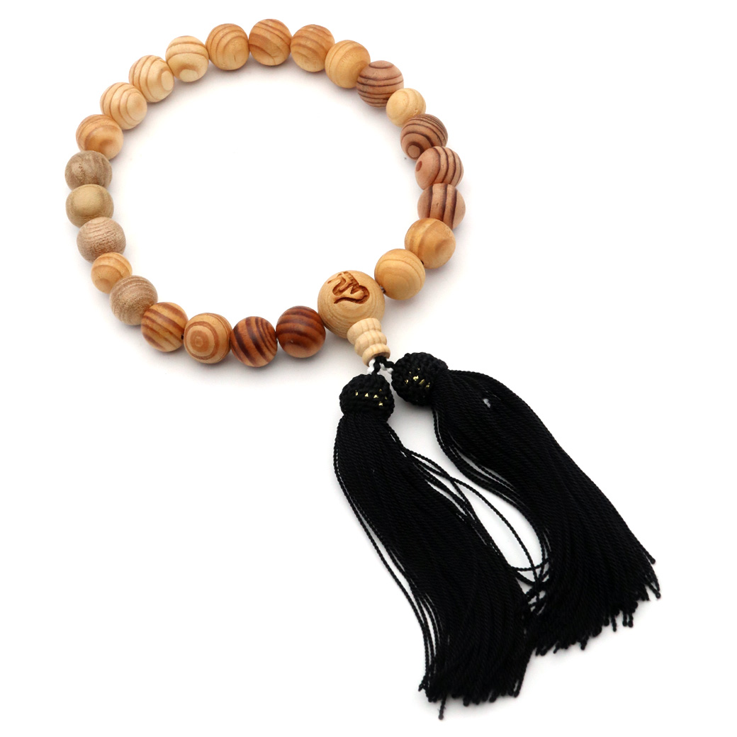 高野山 六木（りくぼく）御念珠 男性用 木箱付き 世界遺産 金剛峯寺 天然石 パワーストーン