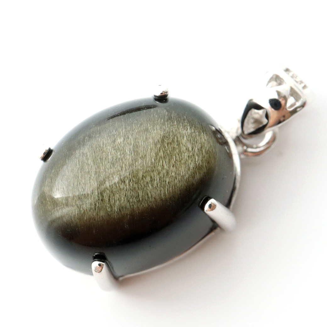 ゴールデンシャイン オブシディアン ペンダント Silver925 天然石 1点物