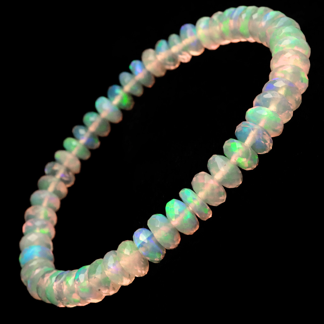 プレシャスオパール ブレスレット ボタンカット AAAAA 天然石  