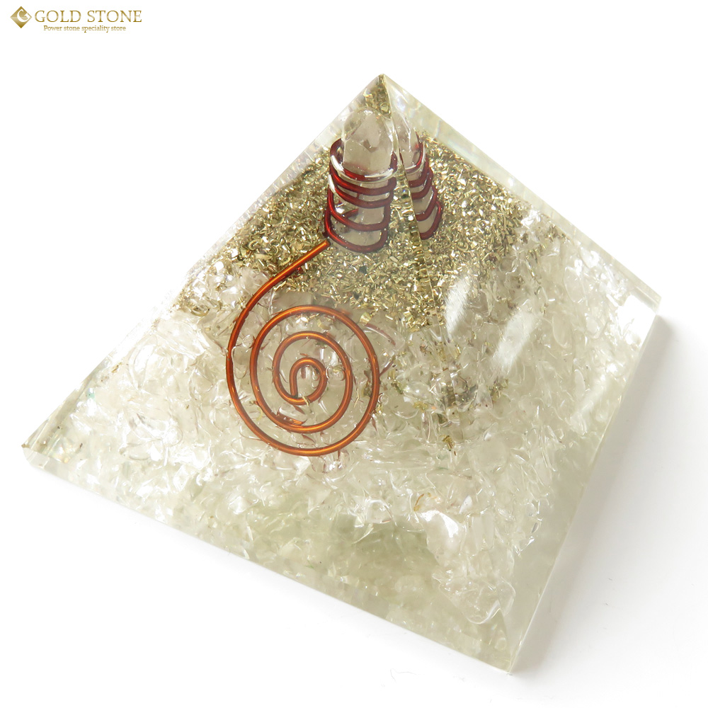 天然石使用 水晶単結晶入り オルゴナイトピラミッド 大人気スピリチュアルグッズ