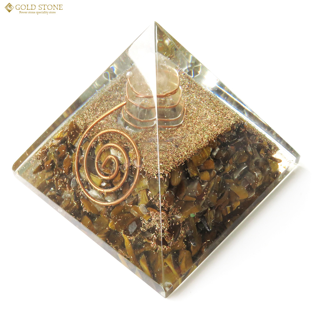 天然石使用 水晶単結晶入り オルゴナイトピラミッド 大人気スピリチュアルグッズ