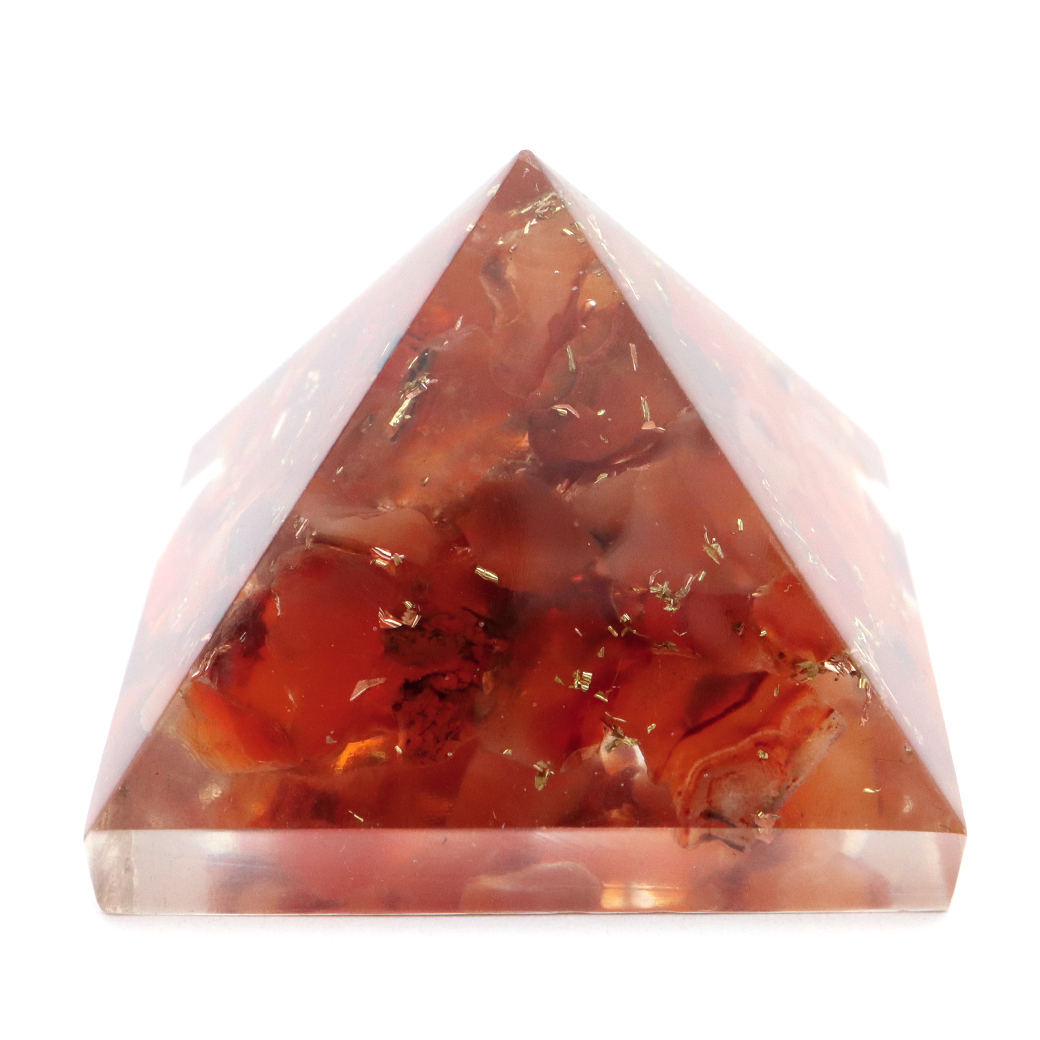 カーネリアン使用 オルゴナイト ピラミッド 大人気 スピリチュアルグッズ 幅約30mm前後 コイル無し