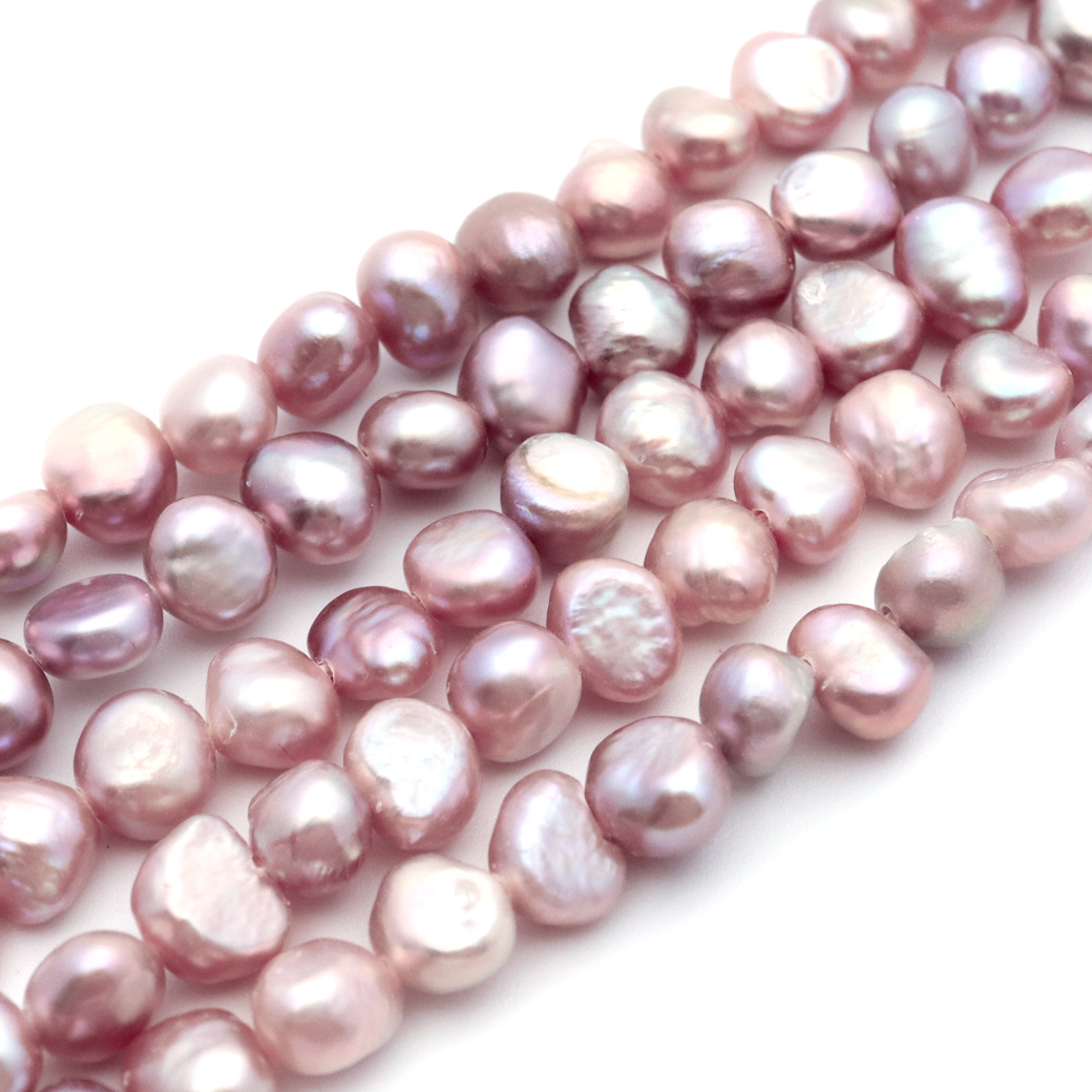 淡水バロックパール 真珠ビーズ 4-6mm ピンクパープル 一連 パーツ 制作