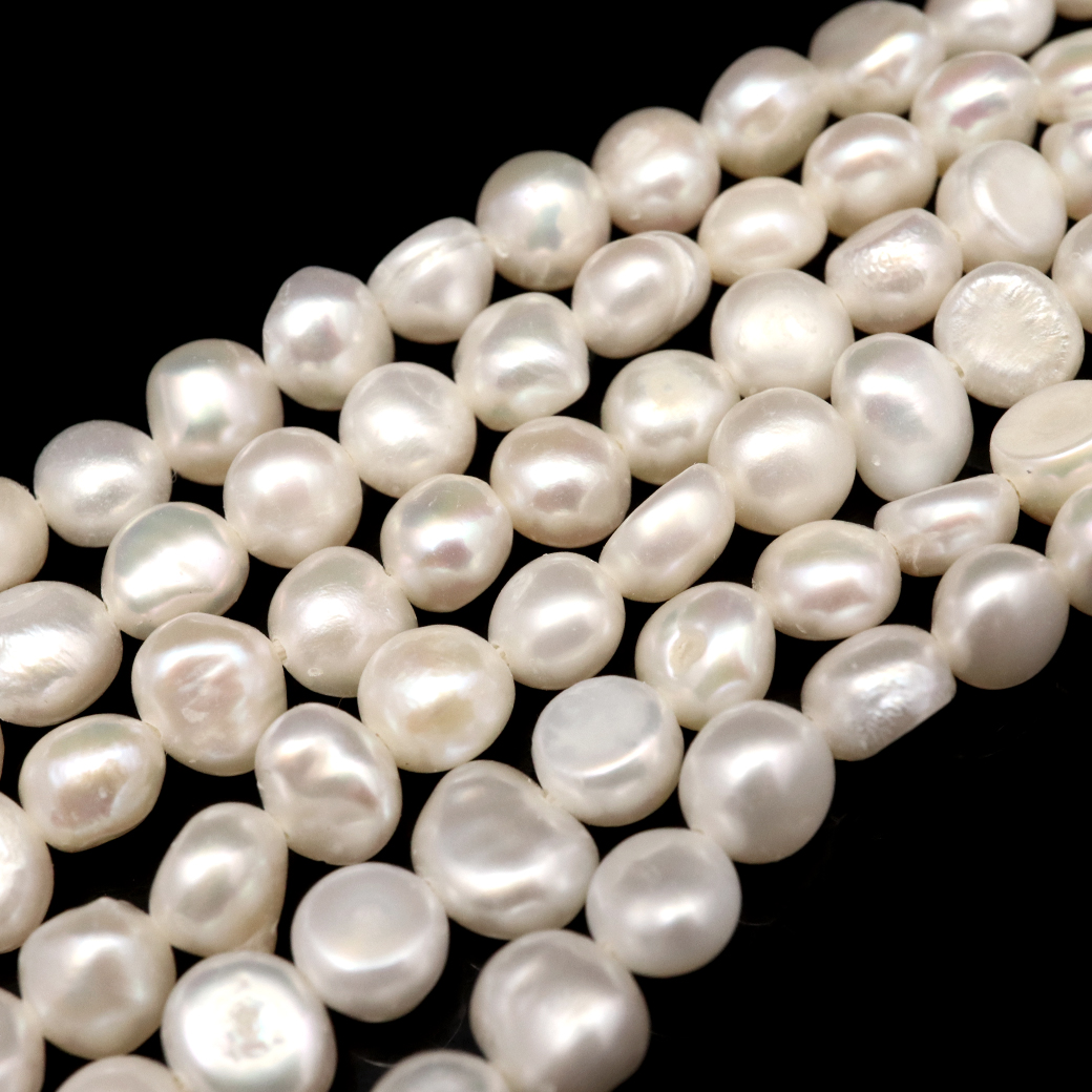 淡水バロックパール 真珠ビーズ 4-6mm ホワイト 一連 パーツ 制作