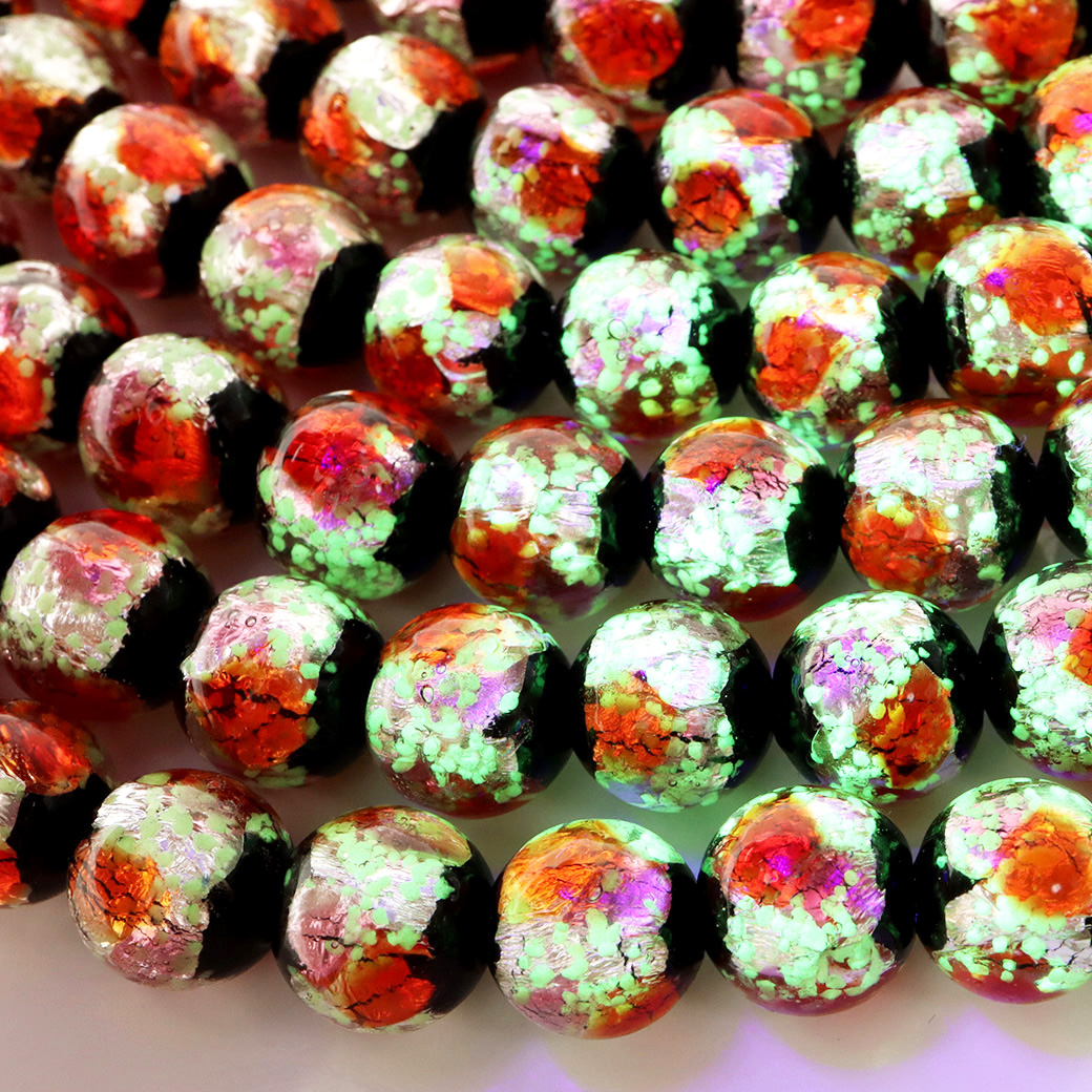 蓄光 暗闇で光る ピンク オレンジ ミックスカラー ホタルガラス 沖縄 お土産