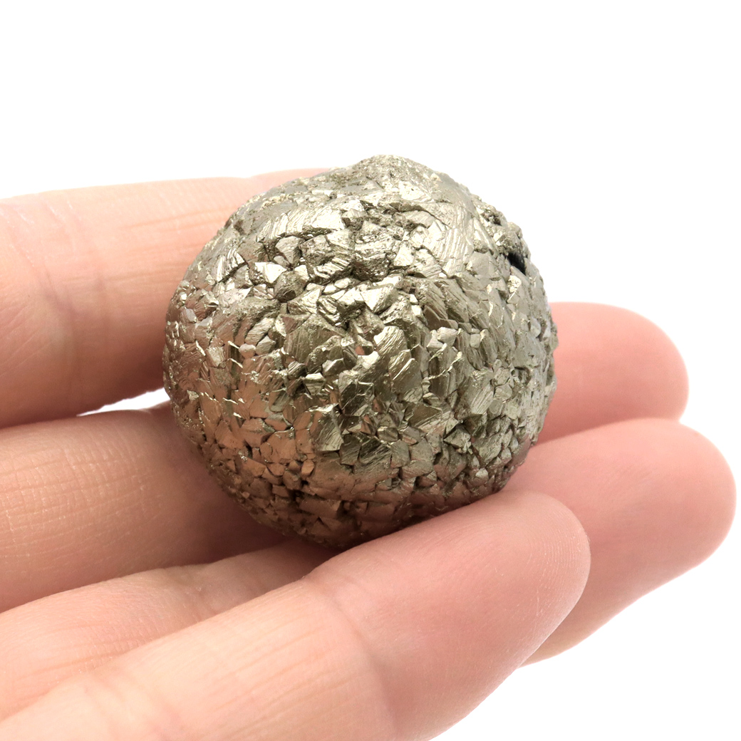 パイライト 原石 たまご型 球 丸玉 自然が生み出した形状 ペルー産 1点もの