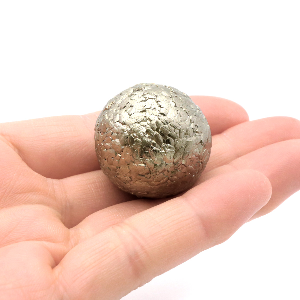 パイライト 原石 たまご型 球 丸玉 自然が生み出した形状 ペルー産 1点もの