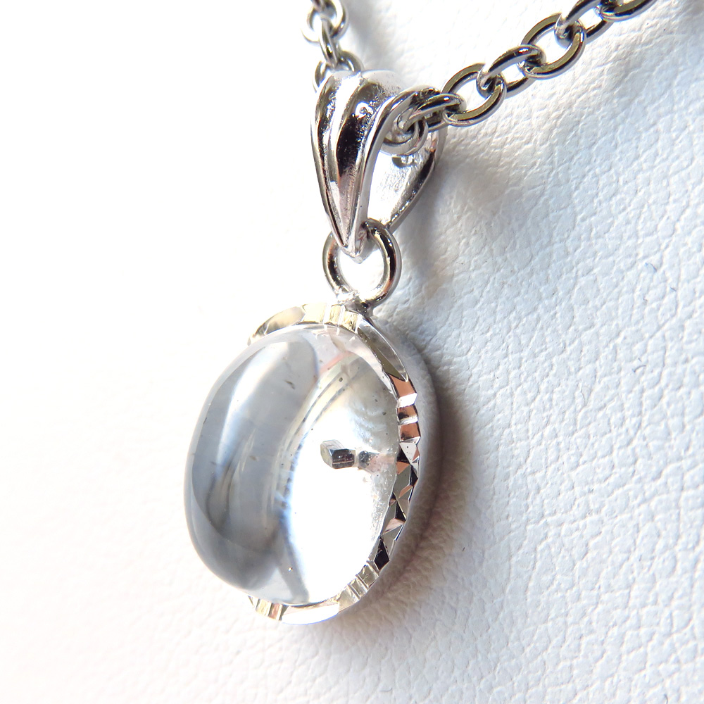 パイライト イン クォーツ ペンダント高品質 Silver925 チェーン付き ブラジル産