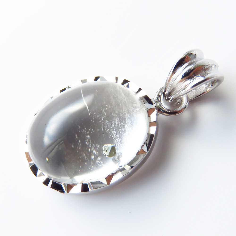 パイライト イン クォーツ ペンダント高品質 Silver925 チェーン付き ブラジル産