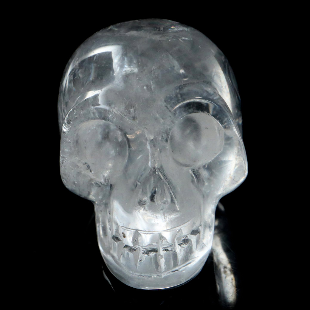 クリスタル スカル 天然水晶 虹入り 骸骨 置物 アイリスクォーツ ドクロ ブラジル産