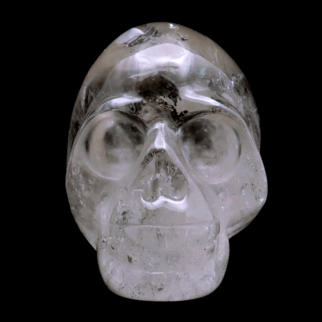 クリスタル スカル 天然水晶 虹入り 骸骨 置物 アイリスクォーツ ドクロ ブラジル産 1点もの 天然石 パワーストーン
