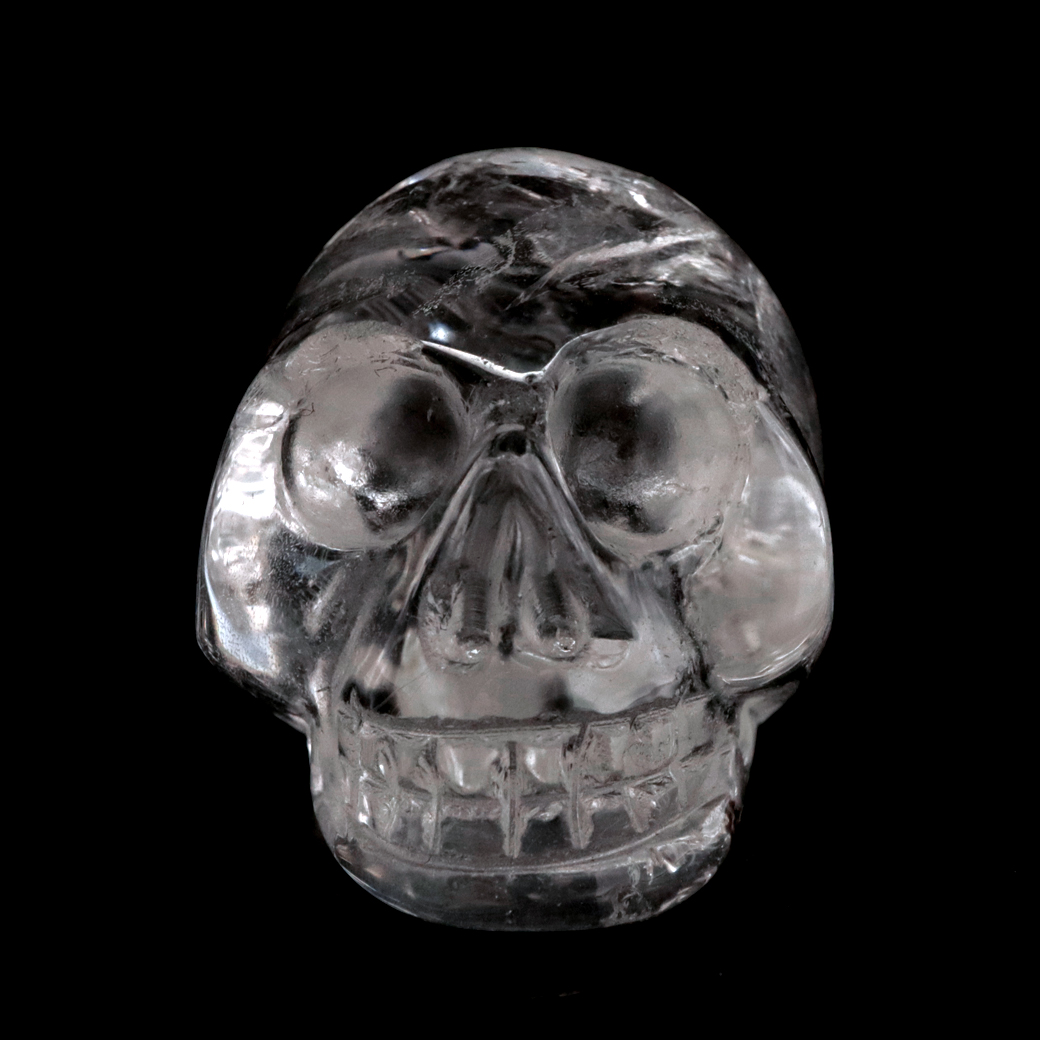 クリスタル スカル 天然水晶 虹入り 骸骨 置物 アイリスクォーツ ドクロ ブラジル産 1点もの 天然石 パワーストーン